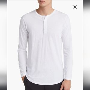 Goodlife scallop slub long sleeve cotton Henley